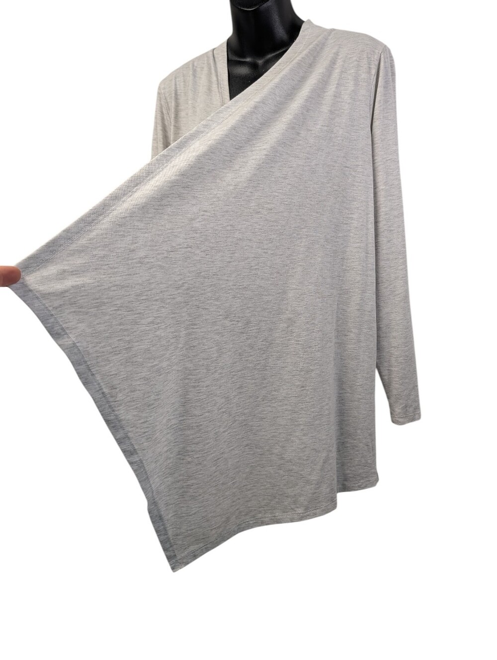 Cyrus womens Light Gray Open Front Lace Up Back Cardigan Drape Jacket Size 2X - Picture 5 of 8